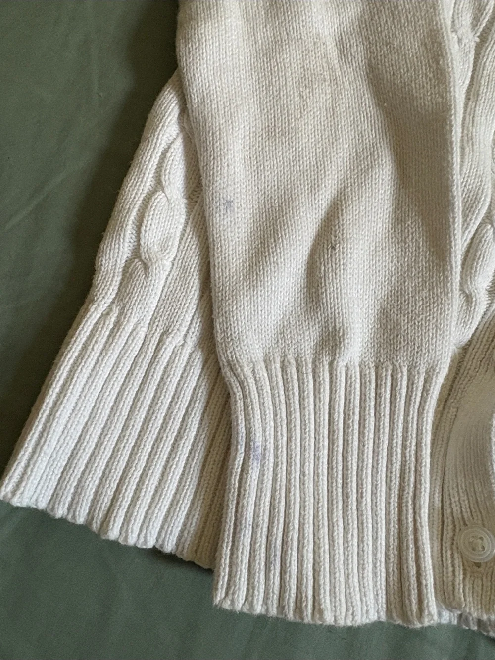 Cat & Jack White Cable Knit Button-Up Cardigan